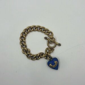 Juicy Couture Starter Bracelet with Blue Pave Heart Y2k